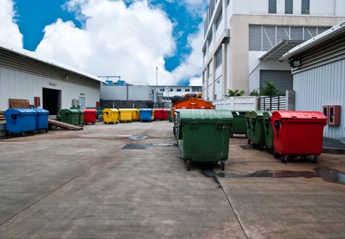 Various types of construction waste materials.